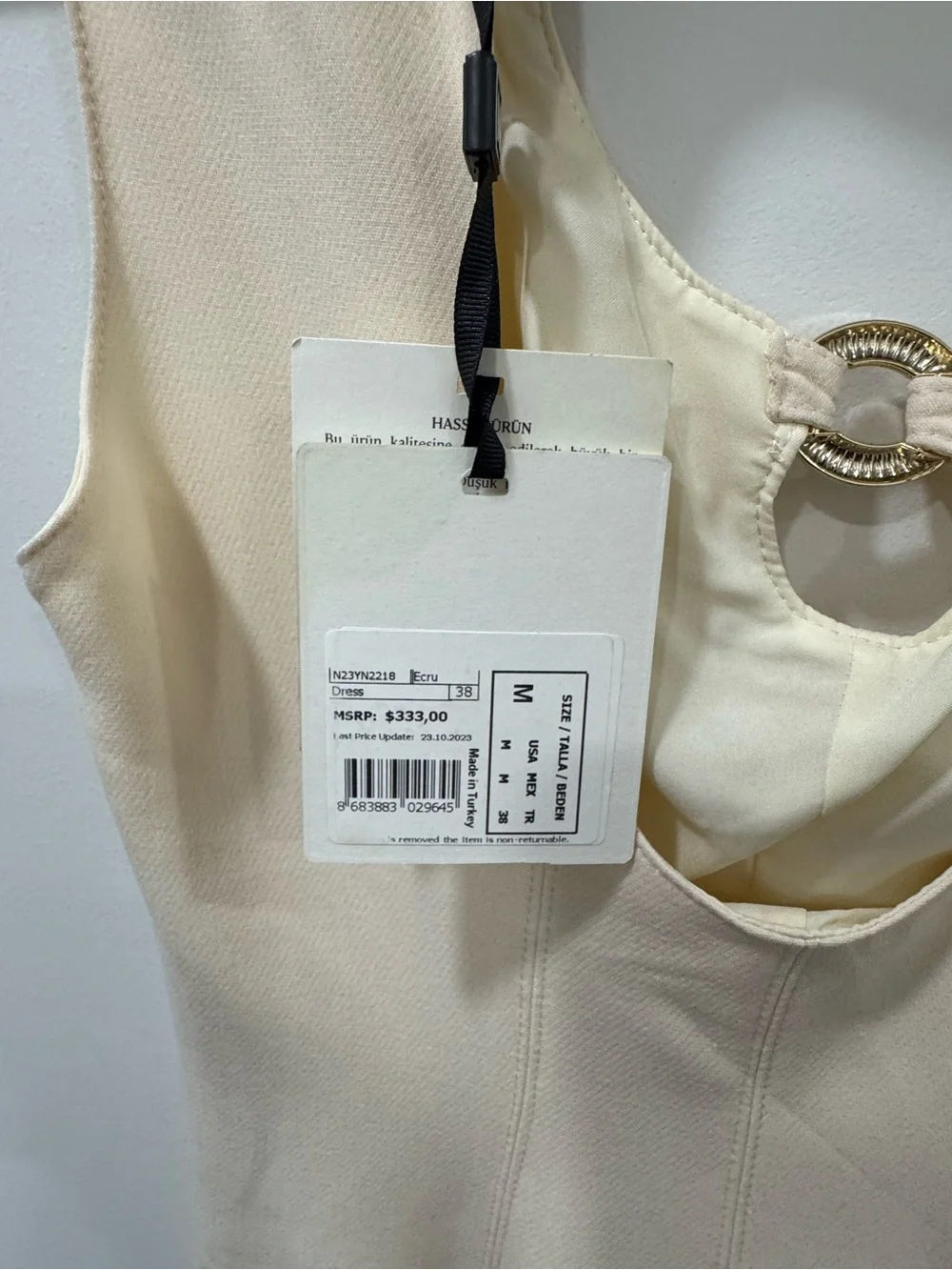 NWT Nocturne Cut-Out Midi Dress Sleeveless Keyhole Ivory Size M 🔥🔥🔥